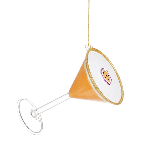 Hangende decoratie in de vorm van een passievruchtmartini