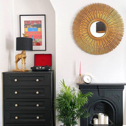 Lucie Giraffe Table Lamp, Black/Gold, 35 x 28 x 70 cm