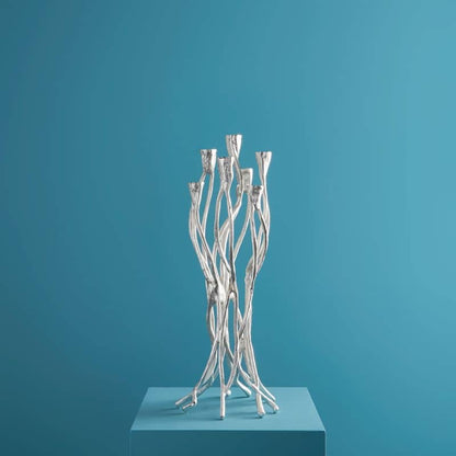 Roots Kandelaar Zilver, Aluminium, 25 x 22 x 63,5 cm