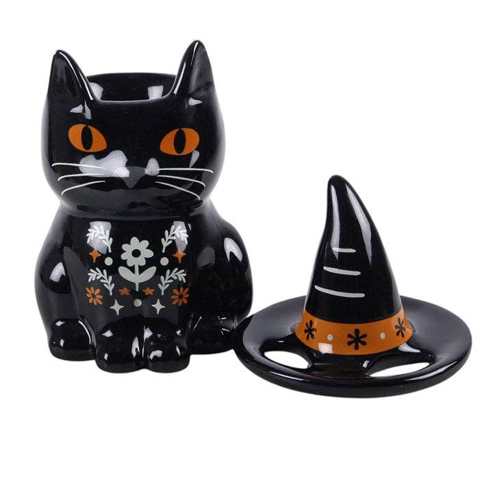 Brûle-parfum Halloween Chat noir Frightful Folk