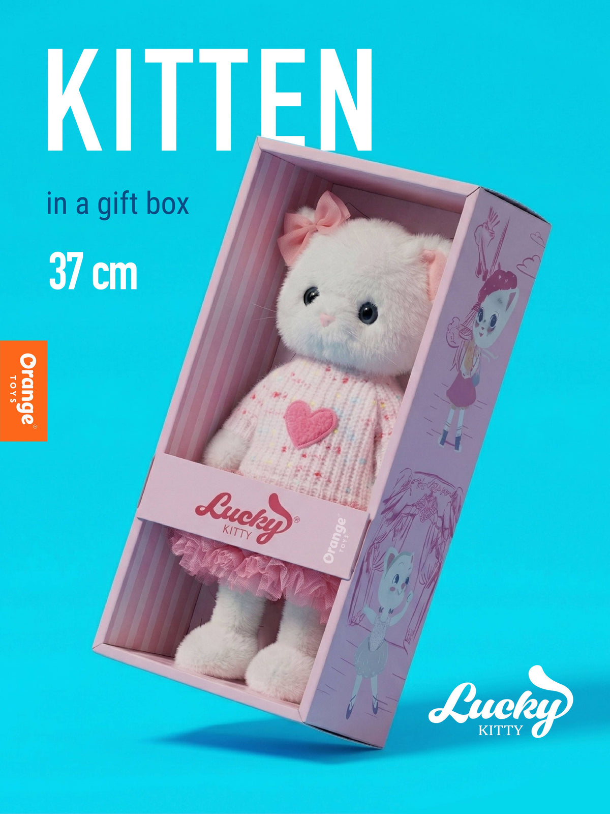 Peluche, Lucky Kitty, Lucky Sophie : Charme tendre 38 cm, 3 ans et +