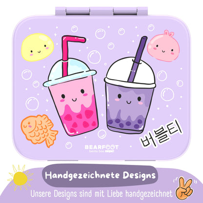 Brotdose mit Fächern, leicht & auslaufsicher-BubbleTea lila