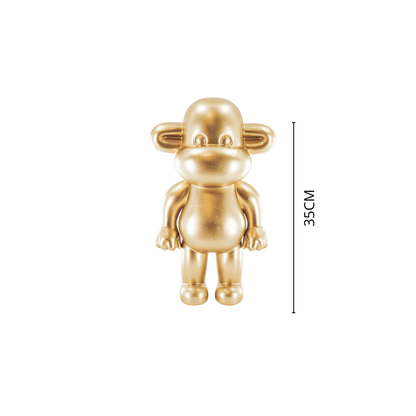 Ornement - Figurine Singe 'La Légende' - Résine - Or - 20,5x13,5x35cm
