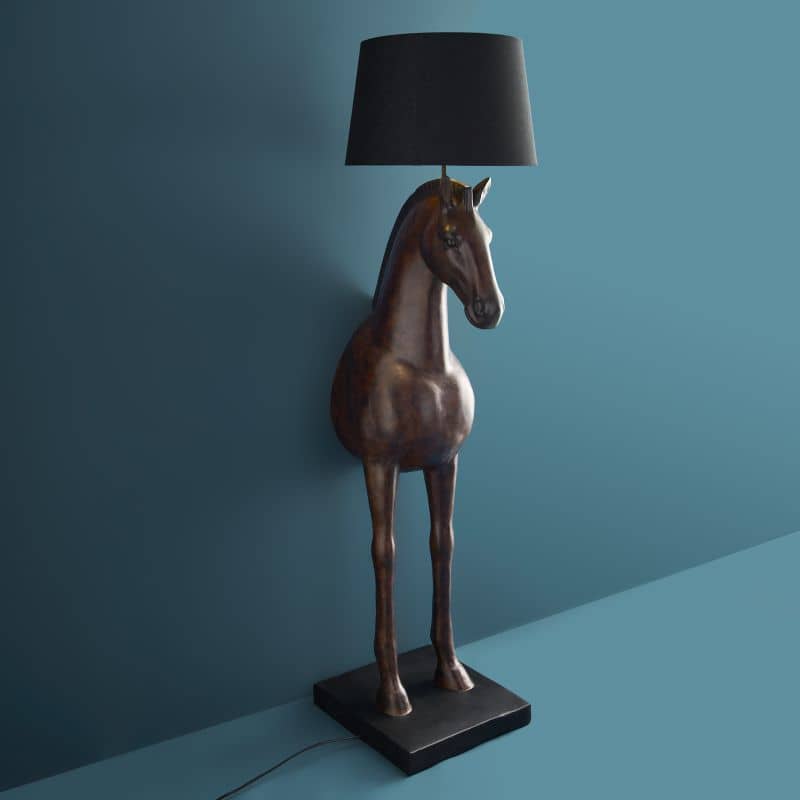 Lampadaire Amadeus, marron, 47 x 40 x 153 cm
