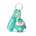 Porte-clés Canard dinosaure vert – résine et PVC