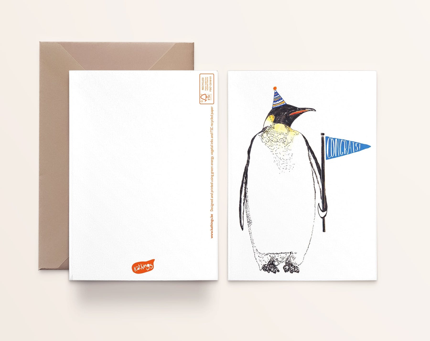 Carte d'Anniversaire Pingouin