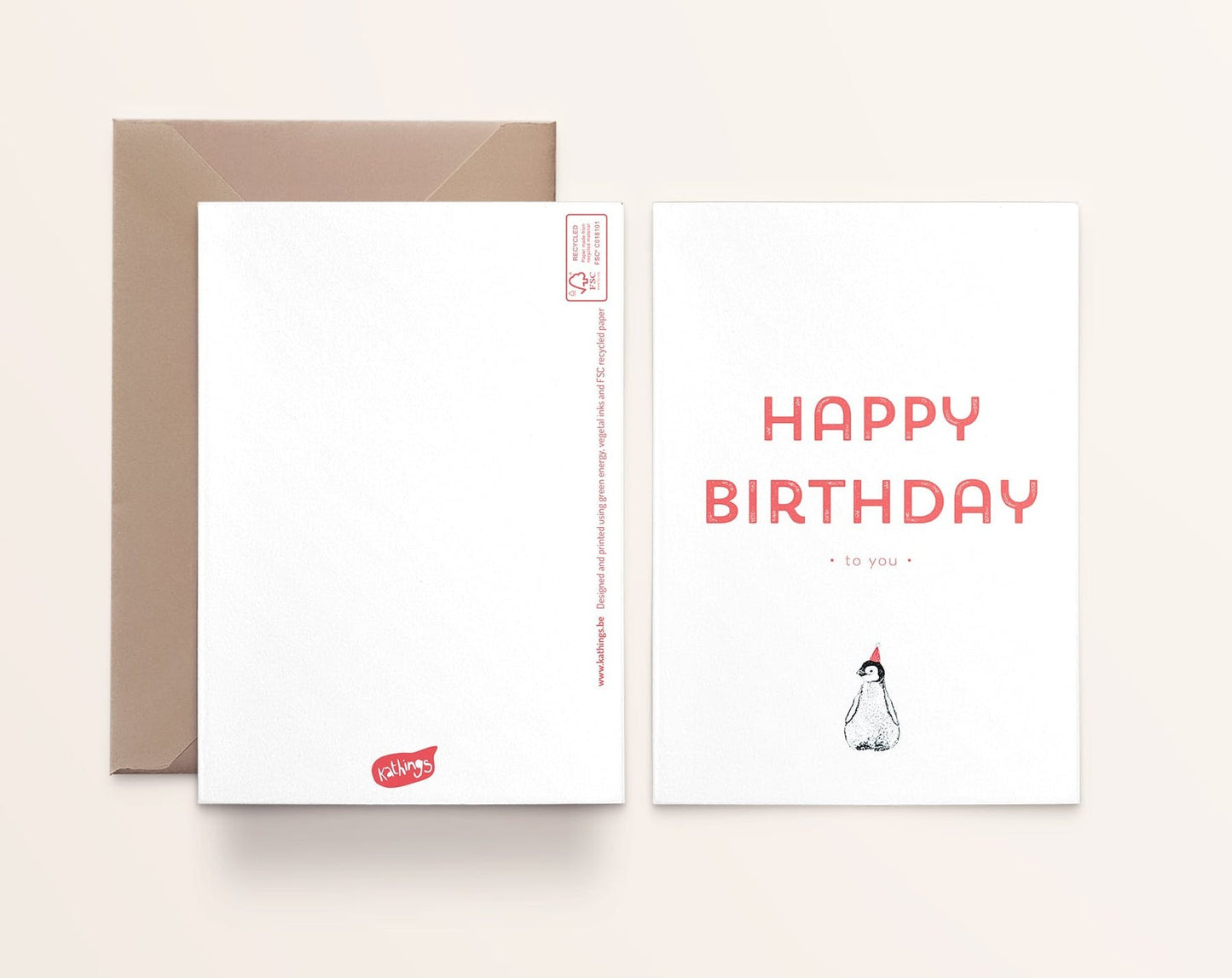 Carte d'Anniversaire petit Pingouin