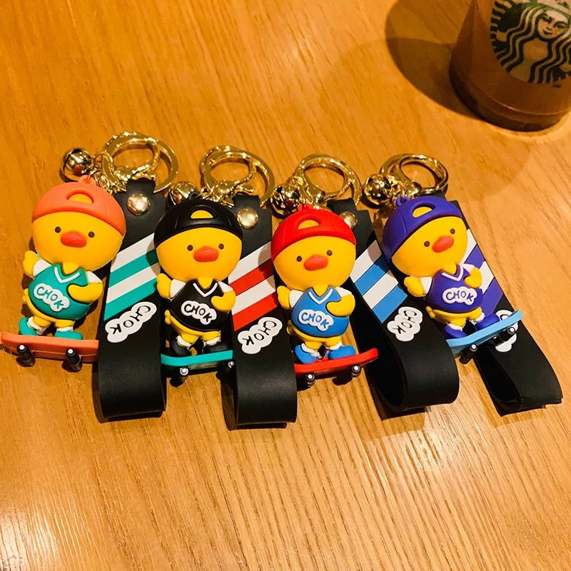 Porte Clés Canard Skateur Rouge
