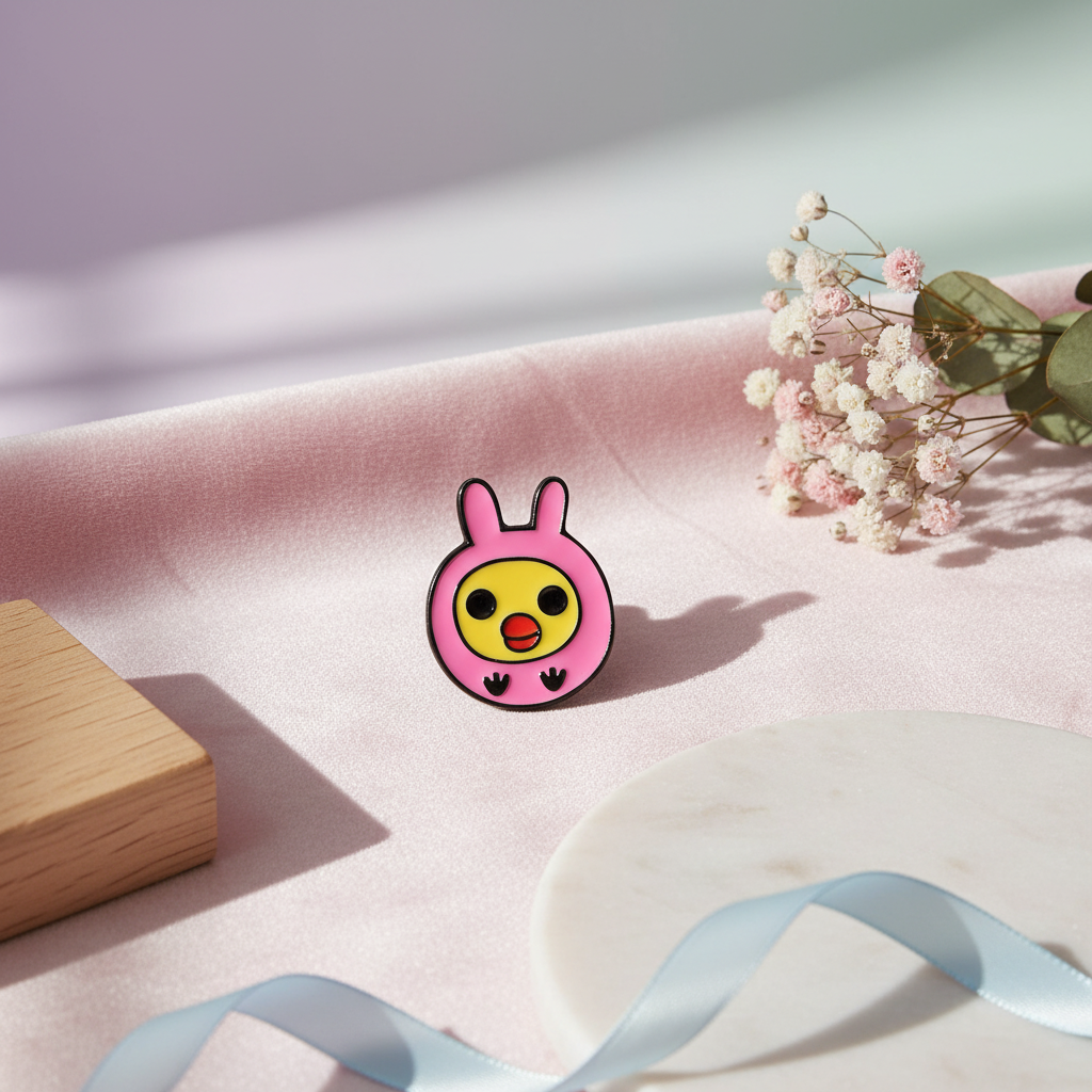 Pink Bunny Chick Pin