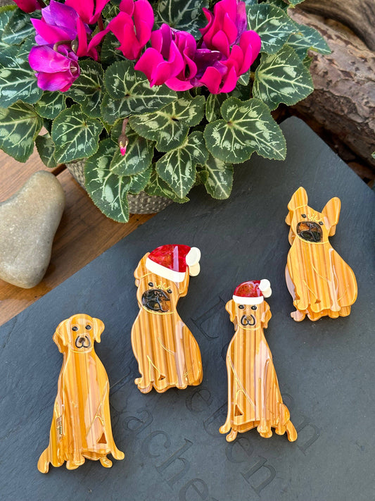 Pince à cheveux Bouledogue Français Noël