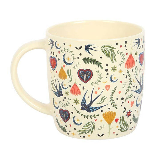 Mug Floral folk Crème
