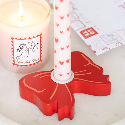 Red knot candle holder