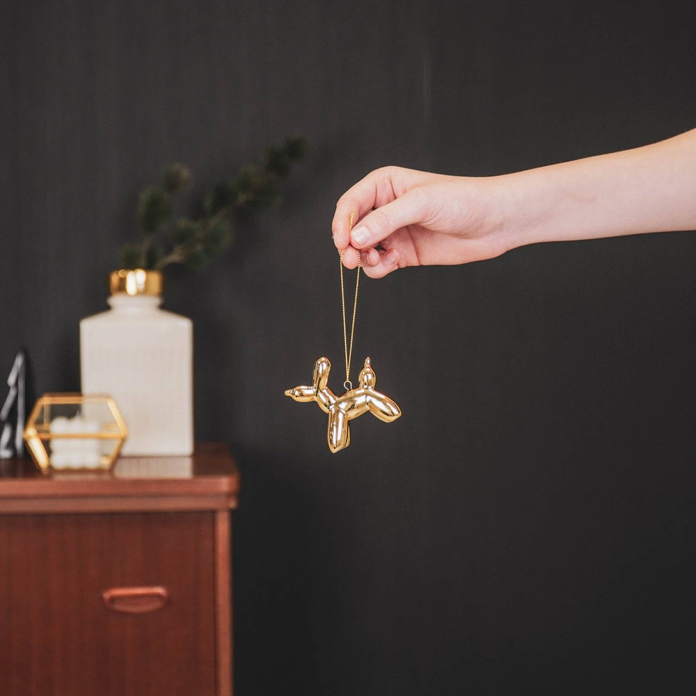 Weihnachtskugel, goldener Hundeballon