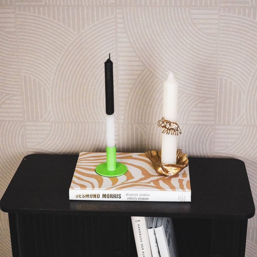 Candlestick - Basic - Metal - Green - 8x8x6.5cm