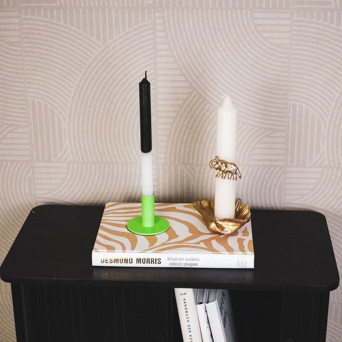 Candlestick - Basic - Metal - Green - 8x8x6.5cm