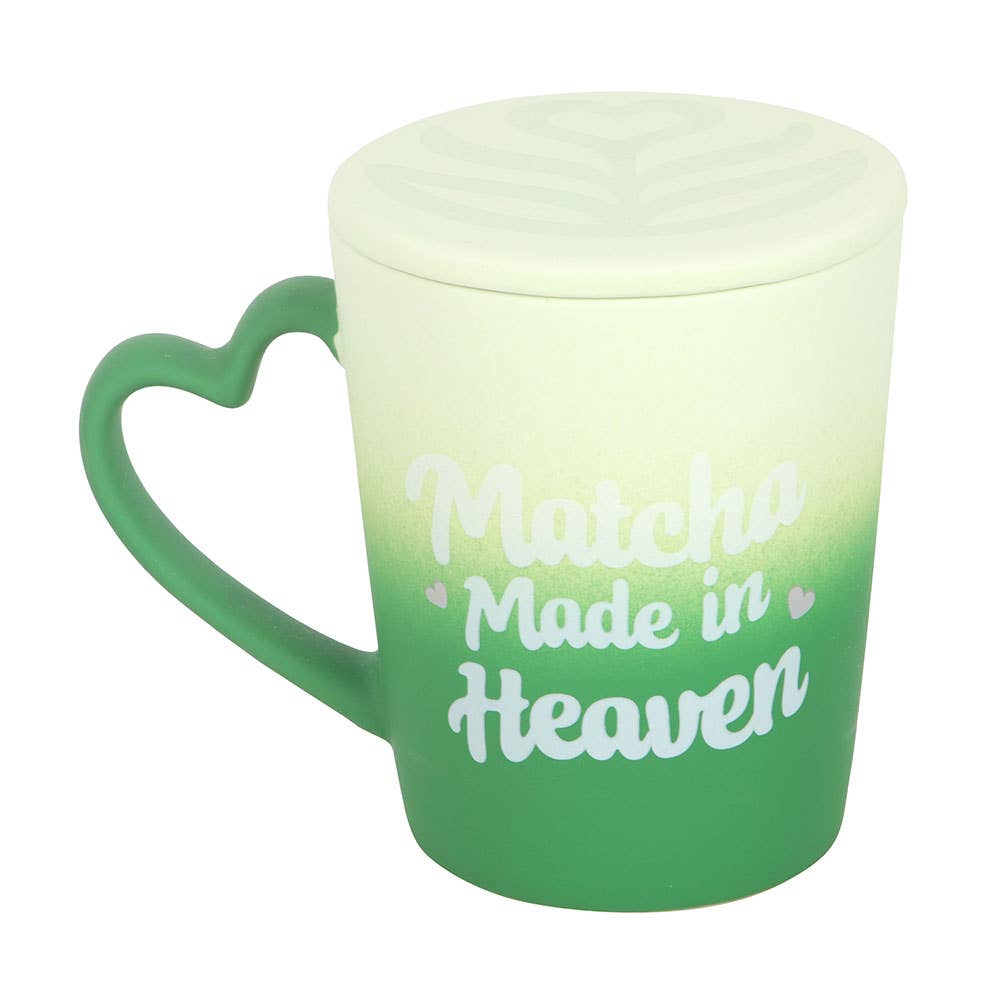 Mug "Matcha Made in Heaven" avec couvercle faisant office de sous-verre