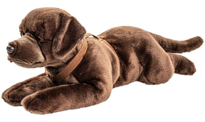 Labrador, couché, avec vaisselle (marron) - douillet ou en peluche Uni Toys