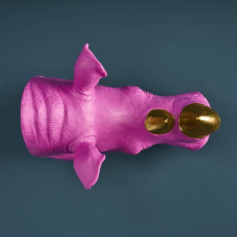 S/2 Serre-livres Rhinocéros, Magenta, 39,5 x 14,2 x 20,5 cm