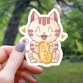 Autocollant Kawaii Chat Chanceux