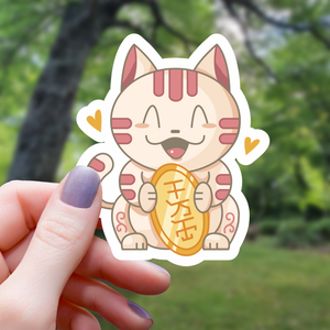 Autocollant Kawaii Chat Chanceux