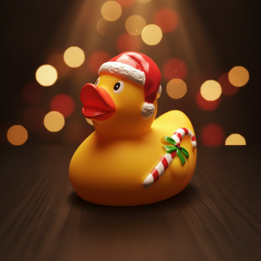 Canard Noël avec canne à sucre