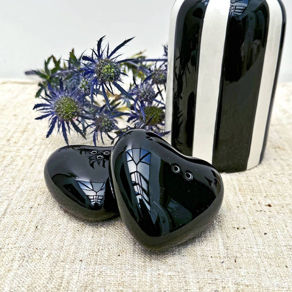 Salière et poivrière Cœur noir – vue 2