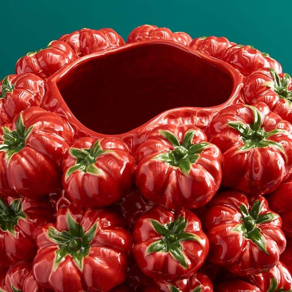 Tomatenvaas, rood aardewerk, 33,5 x 32 x 33 cm, handgemaakt