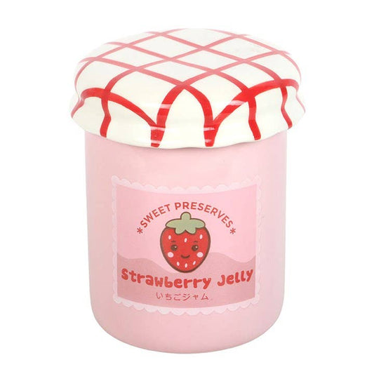 Brûleur d'huile et chauffe-cire en forme de pot de gelée de fraise