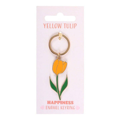Sleutelhanger met gele tulp