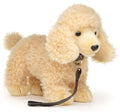 Peluche Caniche Abricot, Debout (avec Laisse) - 30 cm (Longueur)