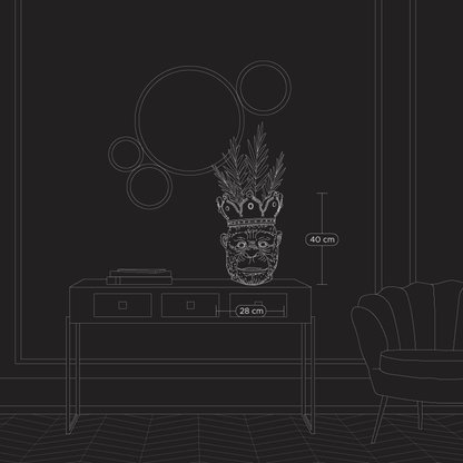 Tête de singe Kong, or