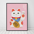 White Lucky Cat Artprint