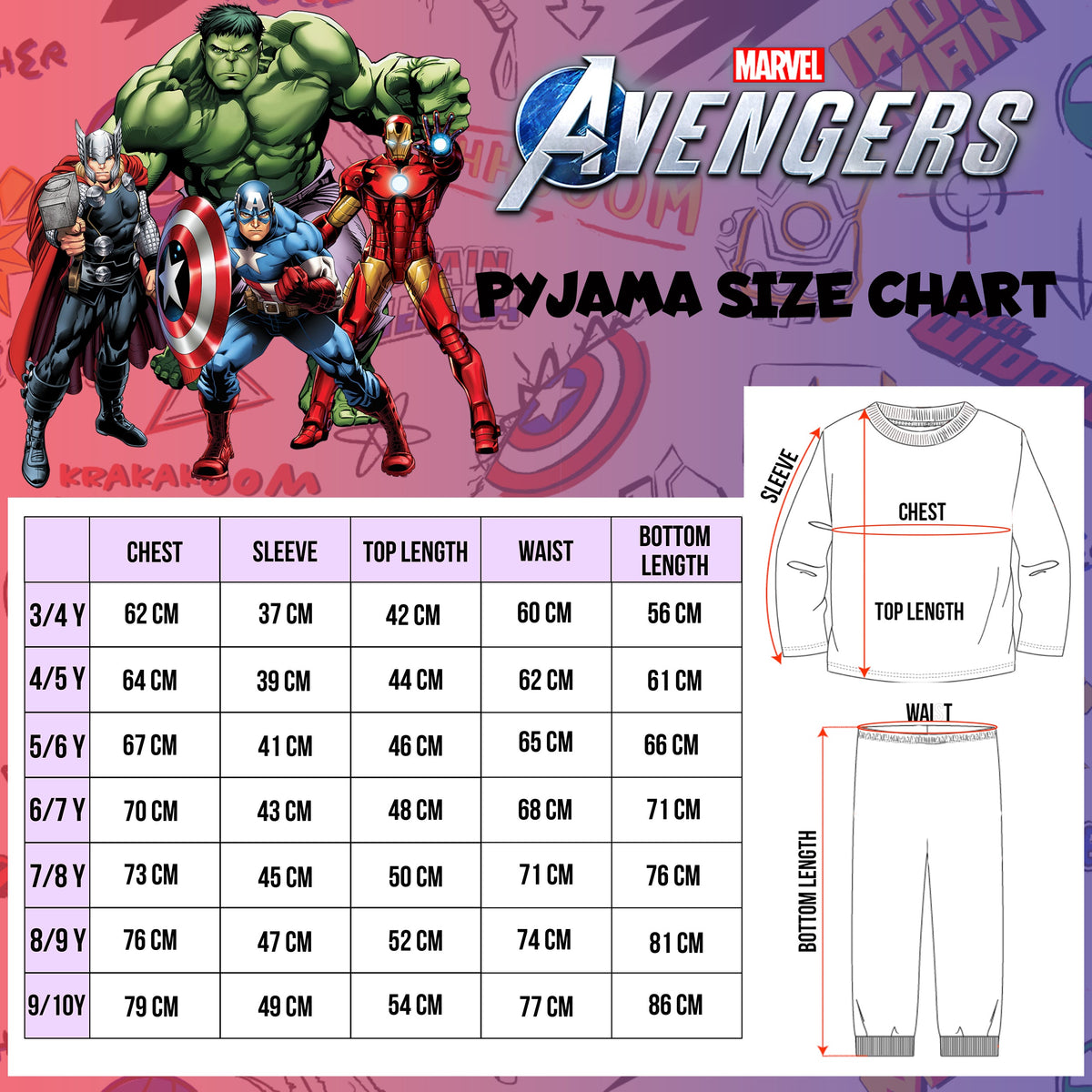 Pyjama – Set Avengers – Navy