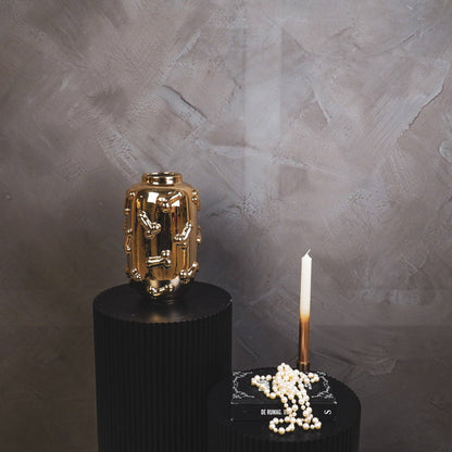 Vase - Dick - Céramique - Or - 17x17x27cm