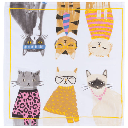 Set of 2 Feline Floursack dish towels