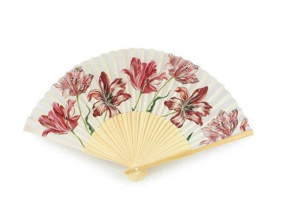 Éventail en bambou « Merian » décor tulipes