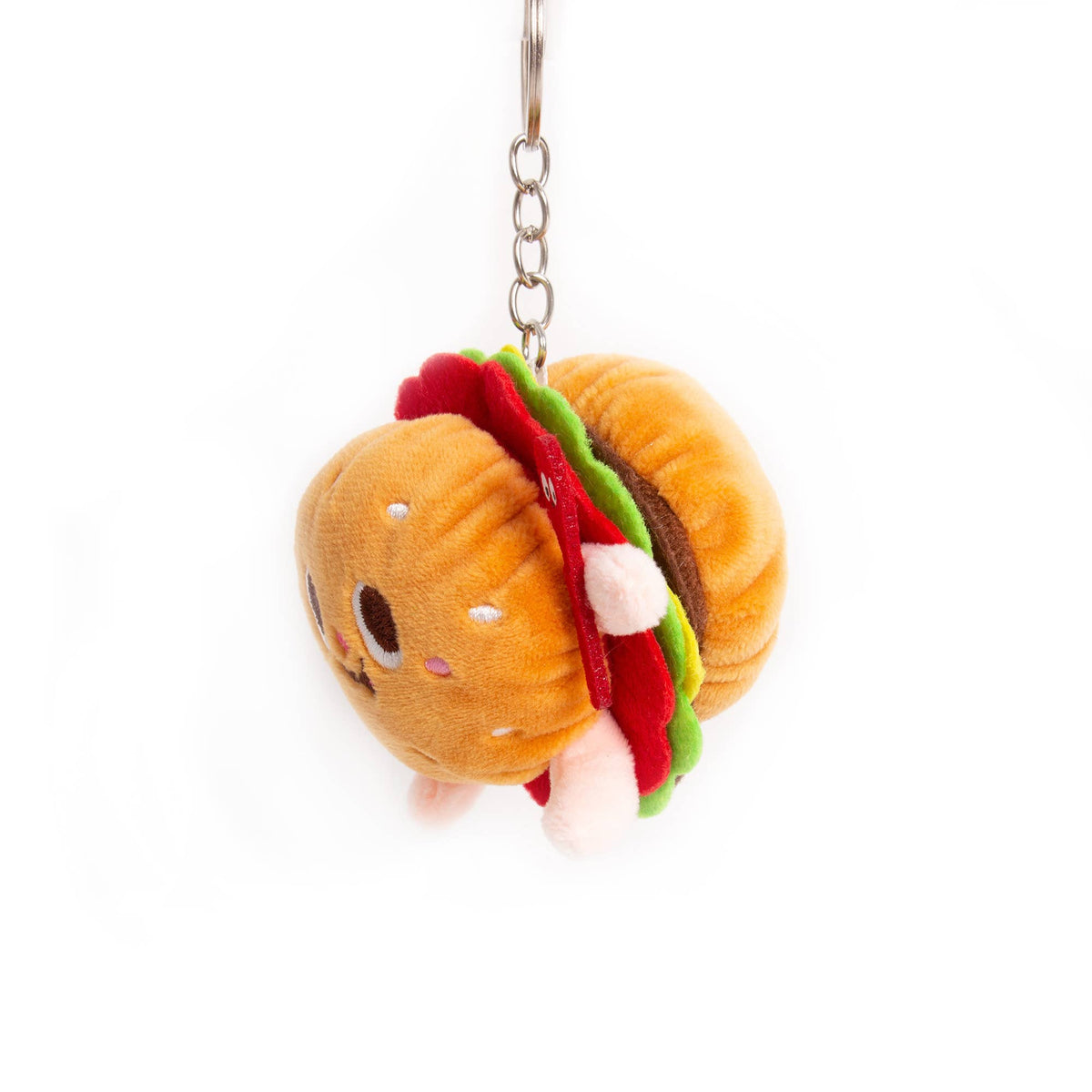 Pluche hamburger sleutelhanger