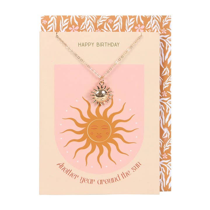 Collier soleil sur carte d'anniversaire