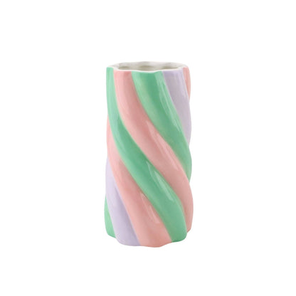 Vase - Guimauve - Rose/Menthe/Lilas - 10,5x10,5x20cm