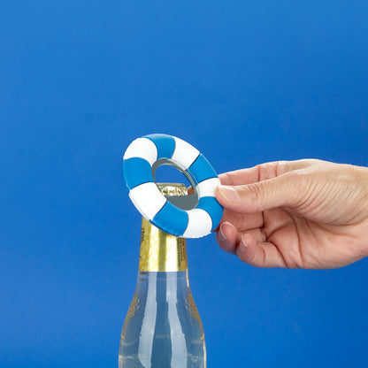 Bottle opener, floats, blue, plastic/metal