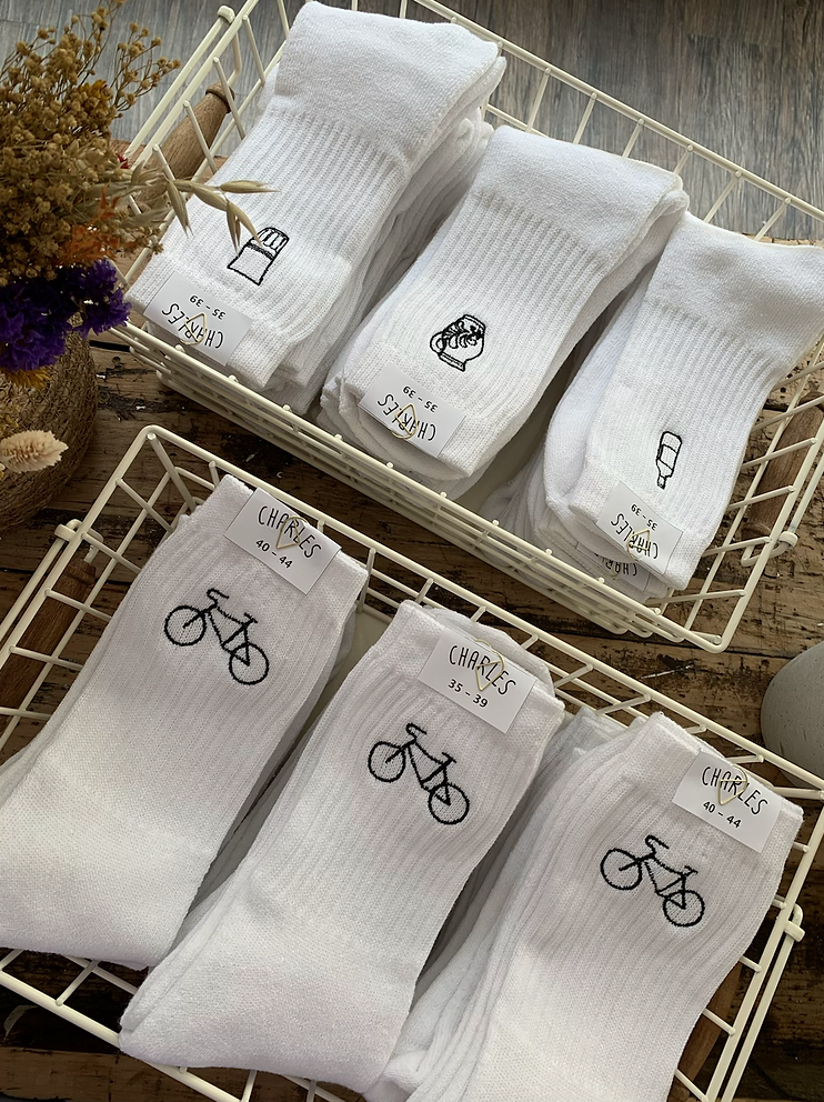 Chaussettes de sport brodées - Vélo