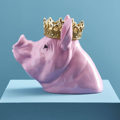 Tirelire Porky M. Krone, Rose Poly, 34 x 24 x 28 cm