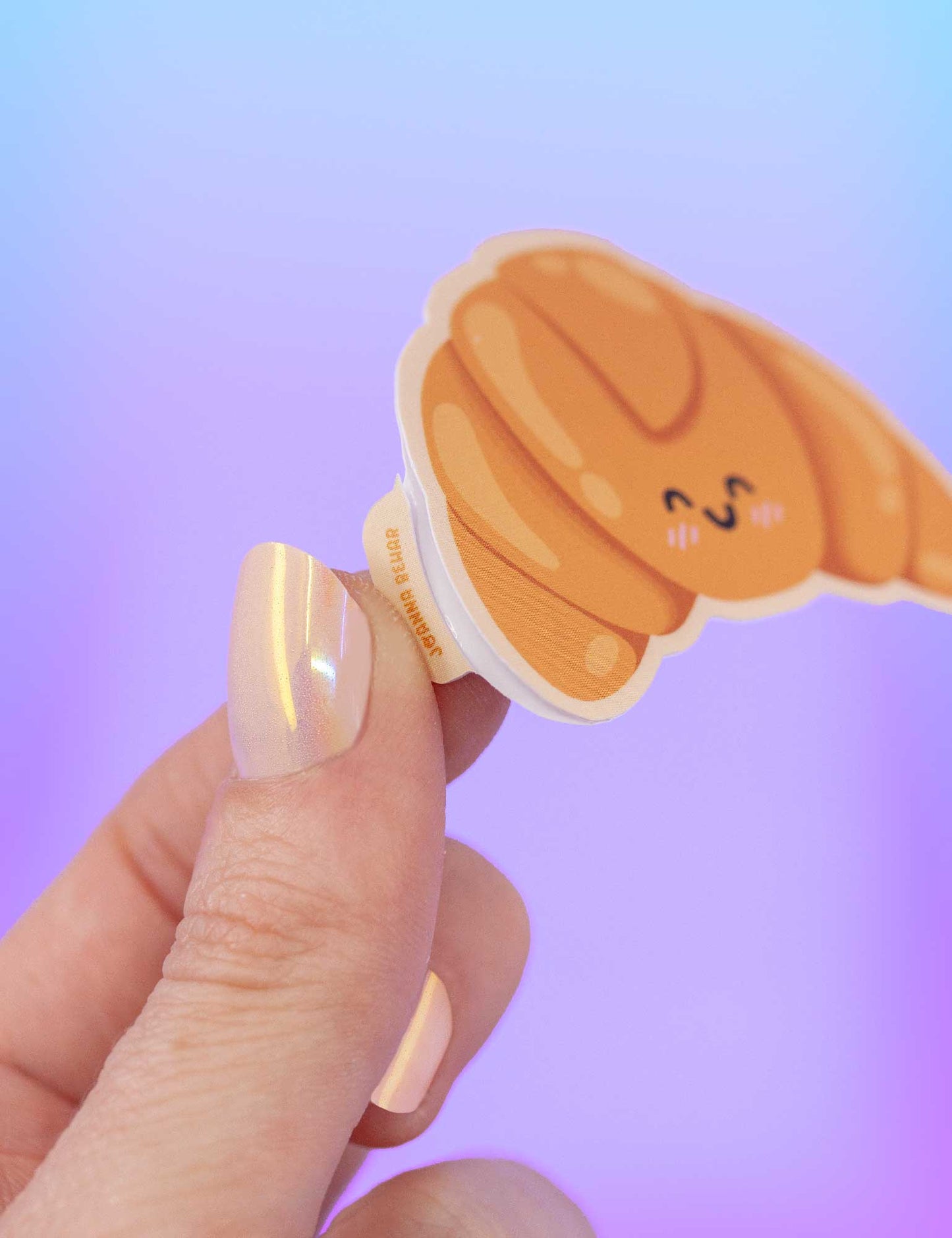 Autocollant en vinyle – Kawaii croissant pour la prise de notes | Joanna Behar – vue 3