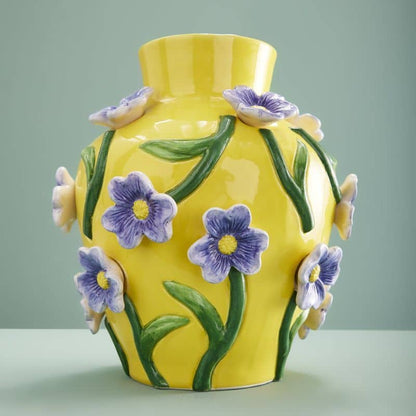Vase M. Fleurs, Jaune Dolomite, 23 x 23 x 26 cm