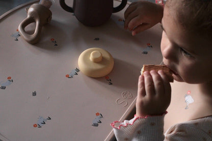 Siliconen placemat met kattenprint - Crème