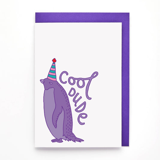 "Cool Dude" Penguin Greeting Card