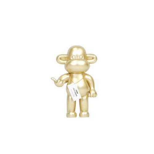 Ornament - Hanging Loose Monkey Figurine 'The Legend' - Polyresin - Gold - 20.5x13.5x35cm