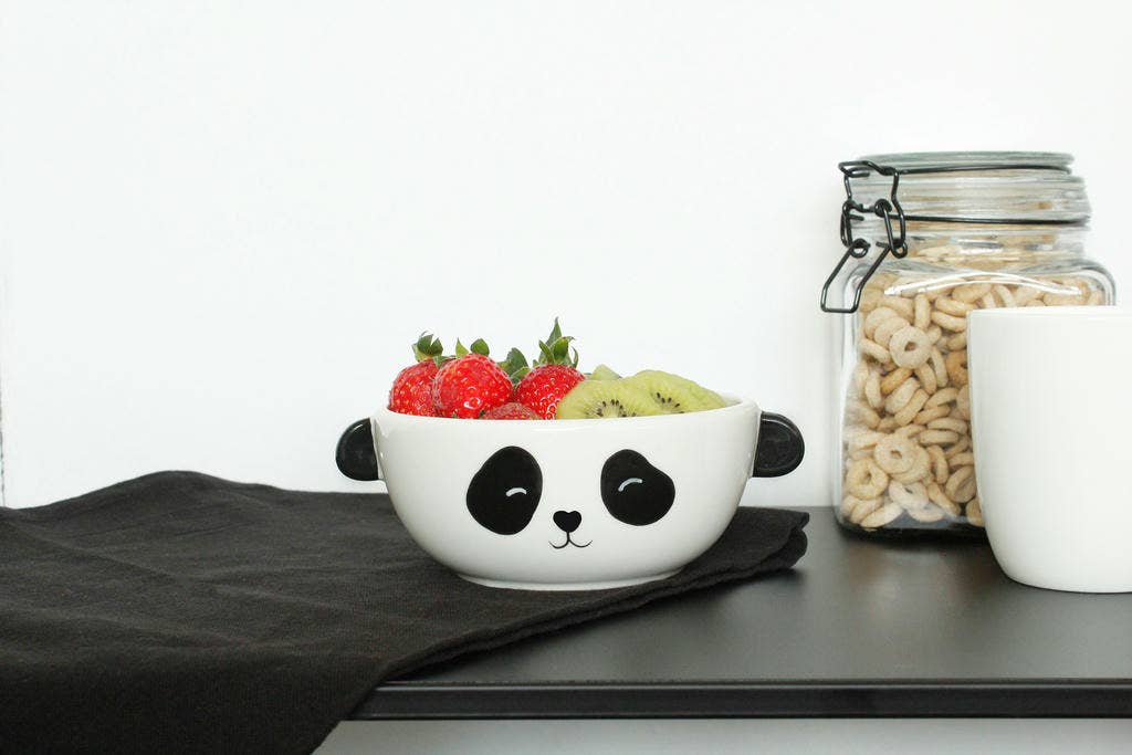Ceramic panda cereal bowl