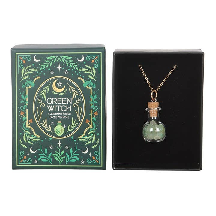 Groene Heks Aventurijn Toverdrank Fles Ketting