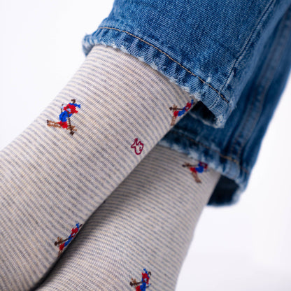 Chaussettes en Coton Peigné à Motifs Piste Rouge